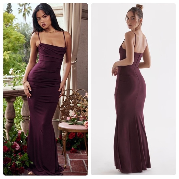 House of CB Dresses & Skirts - House of CB Milena Maxi Dress Corset Dark Cherry Size Medium NWT